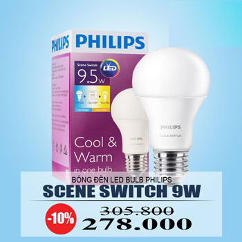 Bóng LEDBulb 9W/9.5W E27 6500k/3000K 230V A60 vượt trội về công nghệ 